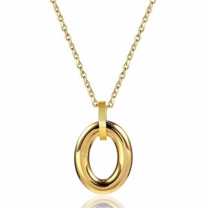 Simple Interlocking Necklace, 18KTGold/Platinum Plated